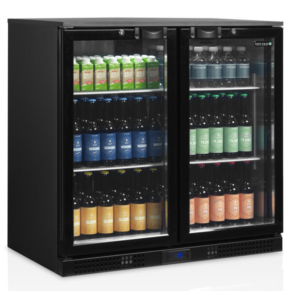 Barkoelkast | SERIE DB | Energiezuinig | 190L | Zwart | +2°C/+10°C | Geforceerd | Draaideuren | 900x520x870(h)mm