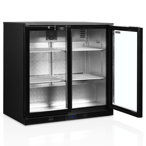 Barkoelkast | SERIE DB | Energiezuinig | 190L | Zwart | +2°C/+10°C | Geforceerd | Draaideuren | 900x520x870(h)mm