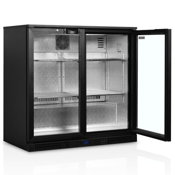 Barkoelkast | SERIE BA | Energiezuinig | 196L | Zwart | +2°C/+10°C | Geforceerd | Draaideuren | 900x520x900(h)mm