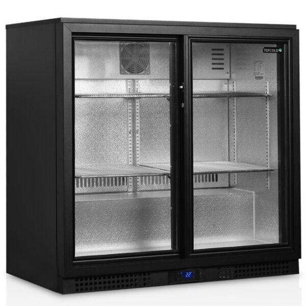 Barkoelkast | SERIE BA | Energiezuinig | 196L | Zwart | +2°C/+10°C | Geforceerd | Schuifdeuren | 900x520x900(h)mm