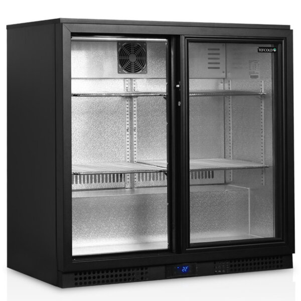 Barkoelkast | SERIE BA | Energiezuinig | 196L | Zwart | +2°C/+10°C | Geforceerd | Schuifdeuren | 900x520x900(h)mm