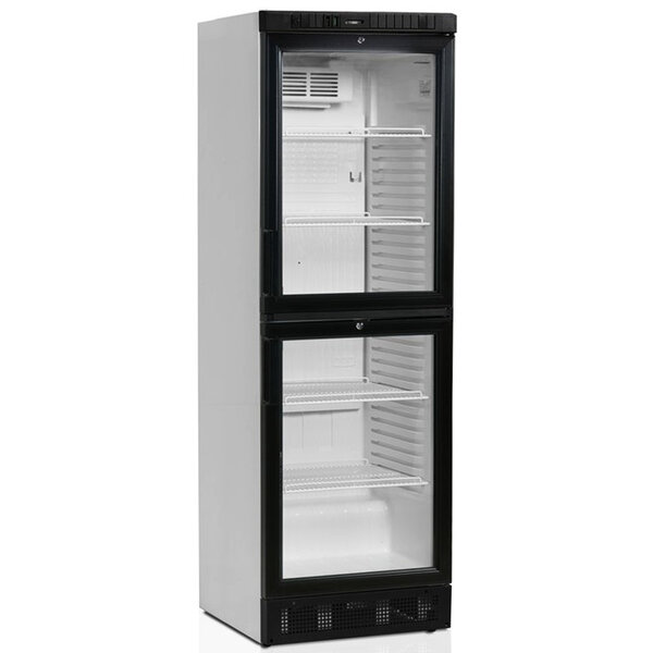 Drankenkoeling | SERIE SCU | 372L | Wit/Zwart | +2°C/+10°C | Statisch + Ventilator | 2 Deuren (Verticaal) | Wielen | 595x640x1840(h)mm