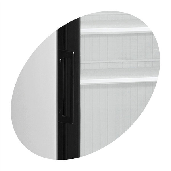 Drankenkoeling | SERIE SCU | 372L | Wit/Zwart | +2°C/+10°C | Statisch + Ventilator | 2 Deuren (Verticaal) | Wielen | 595x640x1840(h)mm