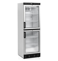 Tefcold Drankenkoeling | SERIE FS | 372L | Wit/Zwart | +2°C/+10°C | Statisch + Ventilator | 2 Deuren (Verticaal) | Wielen | 595x640x1840(h)mm 