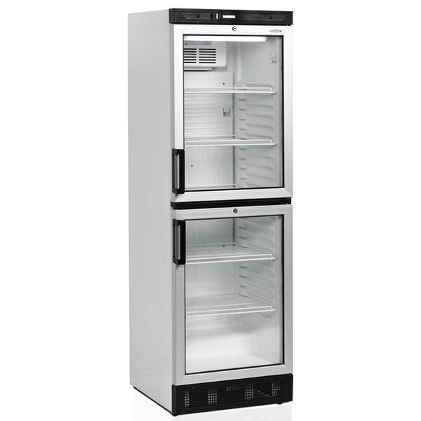 Drankenkoeling | SERIE FS | 372L | Wit/Zwart | +2°C/+10°C | Statisch + Ventilator | 2 Deuren (Verticaal) | Wielen | 595x640x1840(h)mm