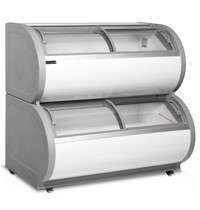 Tefcold Supermarkt Vrieskist | 450L | Grijs/Wit | -15°C/-21°C | Statisch | Schuifdeksels | 2 Etages | 1210x790x1213h)mm 