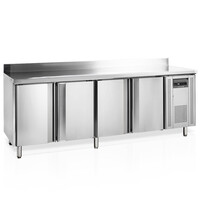 Tefcold Koelwerkbank | 553L | 4 Deuren (1/1 GN) | -2°C/+10°C | Geforceerd | 0.3kW | Achteropstand | Werkblad Afneembaar | 2230x700x880/980(h)mm 