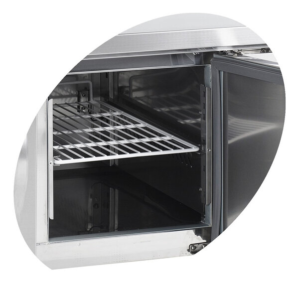 Koelwerkbank | Laag Model | 370L | 4 Deuren (1/1 GN) | -2°C/+8°C | Geforceerd | 0.3kW | 2230x700x670(h)mm