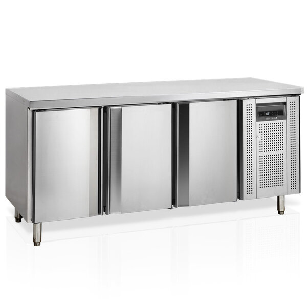 Vrieswerkbank | 417L | 3 Deuren (1/1 GN) | -10°C/-20°C | Geforceerd | Werkblad Afneembaar | 1795x700x880(h)mm