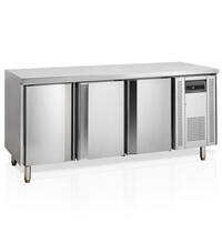 Tefcold Vrieswerkbank | 360L | 3 Deuren | -10°C/-20°C | Geforceerd | Werkblad Afneembaar | 1795x600x880(h)mm 