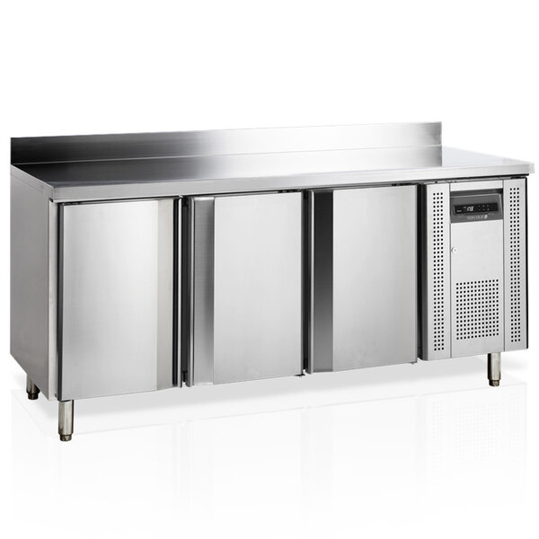 Vrieswerkbank | 360L | 3 Deuren | -10°C/-20°C | Geforceerd | Achteropstand | Werkblad Afneembaar | 1795x600x880/980(h)mm