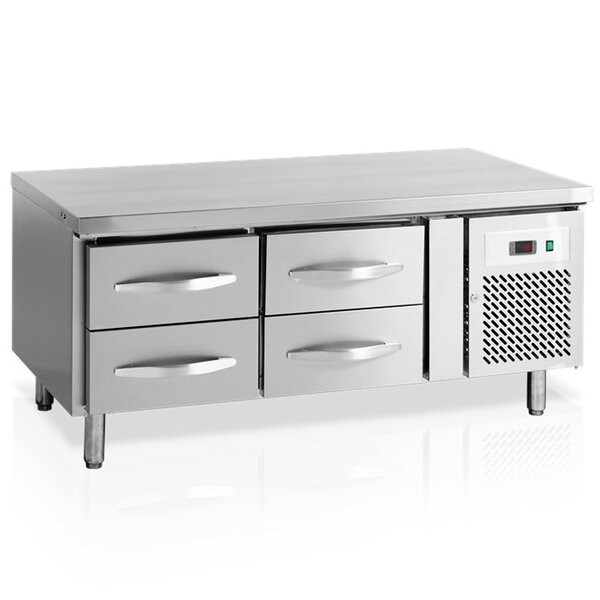 Koelwerkbank | Laag Model | 180L | 4 Laden (1/1 GN) | +2°C/+8°C | Geforceerd | 0.3kW | 1360x700x670(h)mm