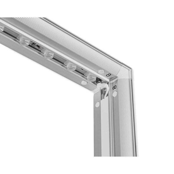 LED-Frame | PRO | Aluminium | Dubbelzijdig | Incl. Rolkoffer | 45W (230V) | 2000x120x2500(h)mm