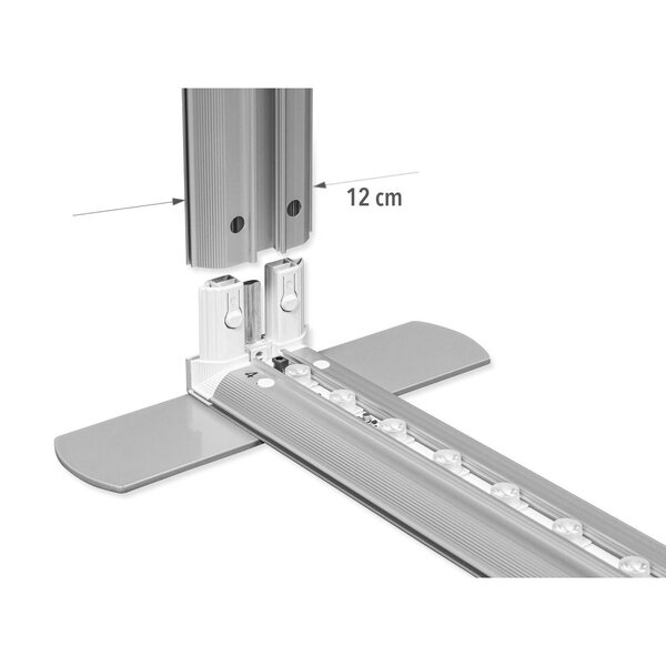 LED-Frame | PRO | Aluminium | Dubbelzijdig | Incl. Rolkoffer | 45W (230V) | 4000x120x2500(h)mm