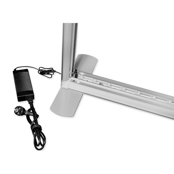 LED-Frame | PRO | Aluminium | Dubbelzijdig | Incl. Rolkoffer | 45W (230V) | 4000x120x2500(h)mm