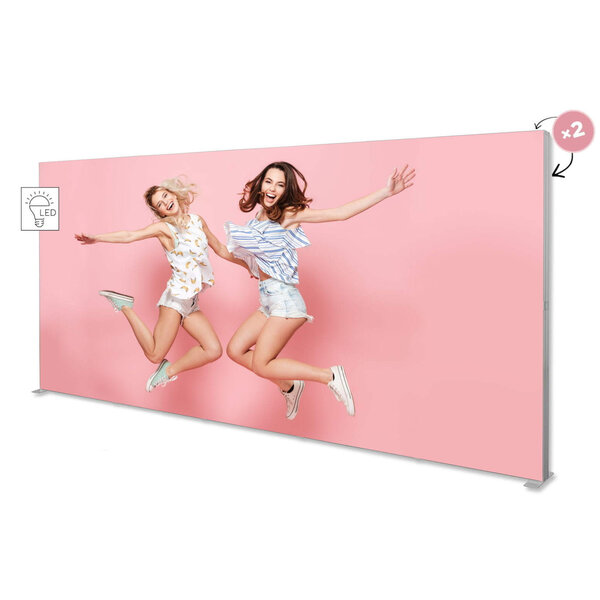 LED-Frame | PRO | Aluminium | Dubbelzijdig | Incl. Rolkoffer | 45W (230V) | 5000x120x2500(h)mm