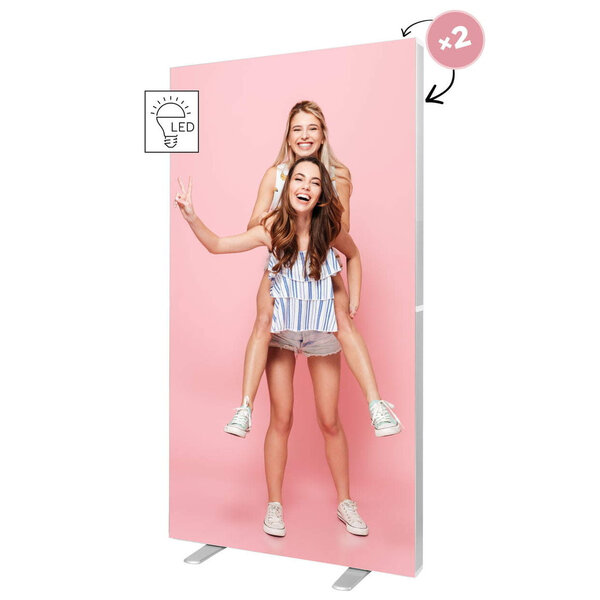 LED-Frame | BOX | Aluminium | Dubbelzijdig | 100W (230V) | Modulair | 1000x80x2000(h)mm