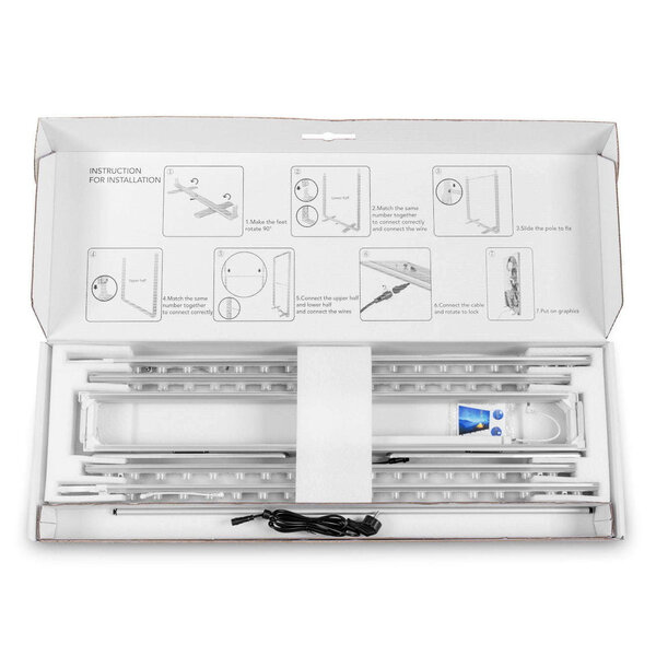 LED-Frame | BOX | Aluminium | Dubbelzijdig | 120W (230V) | Modulair | 1000x80x2500(h)mm