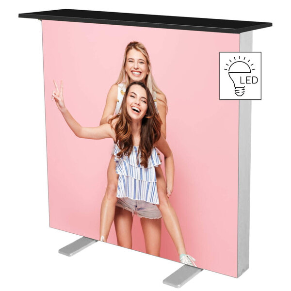 LED-Counter | BOX | Aluminium | Dubbelzijdig | 96W (230V) | Incl. Draagtas | 1080x290x1030(h)mm