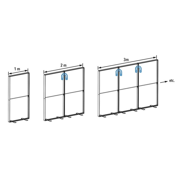 LED-Frame | BOX | Aluminium | Dubbelzijdig | 120W (230V) | Modulair | 1000x80x2500(h)mm