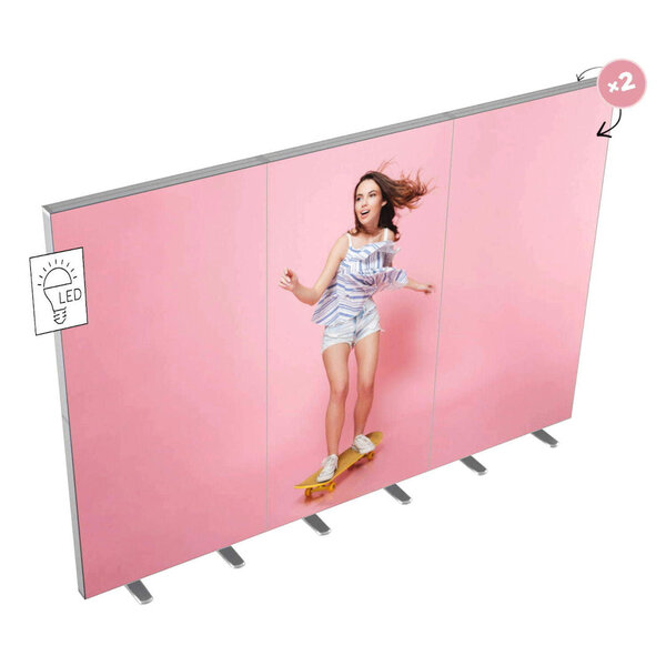 LED-Frame | BOX | Aluminium | Dubbelzijdig | 120W (230V) | Modulair | 1000x80x2500(h)mm