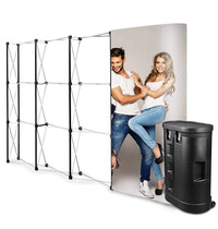 Luxus Beurswand | POP UP | Opvouwbaar | Incl. Wandpanelen + Rolkoffer | 3430x310x2300(h)mm