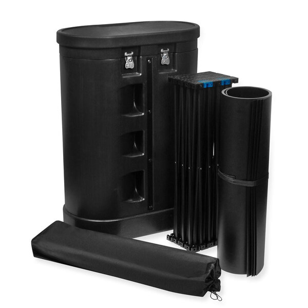 Beurswand | BLACK PRO | Opvouwbaar (Semi-Automatisch)  | Incl. Wandpanelen + Rolkoffer | 2210x310x2210(h)mm