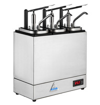 Bereila Verwarmde Sausdispenser | RVS | 3 NEOdis Dispensers (3x 3L) | ≤ 85°C | Instelbare Porties | 370x200x330(h)mm