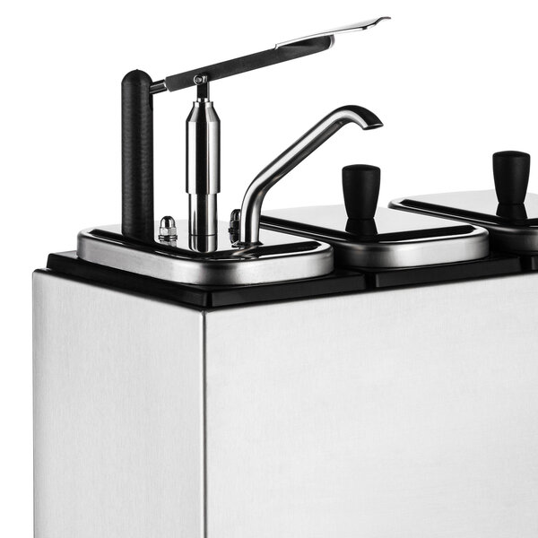 Verwarmde Sausdispenser | RVS | 2 NEOdis Dispensers + 1 Container (3x 3L) | ≤ 85°C | Instelbare Porties | 370x200x330(h)mm