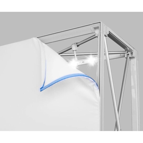 Beurswand | PRESTON ARC | Opvouwbaar | Dubbelzijdig | Incl. Draagtas | Optioneel Interne Verlichting | 2200x3000(h)mm