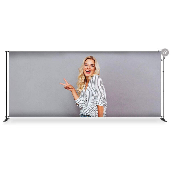 Beurswand | VERSUM XL | Breedte + Hoogte Verstelbaar | Dubbelzijdig | Incl. Draagtas | Breedte 1750-3000mm | Hoogte 1000-2400mm