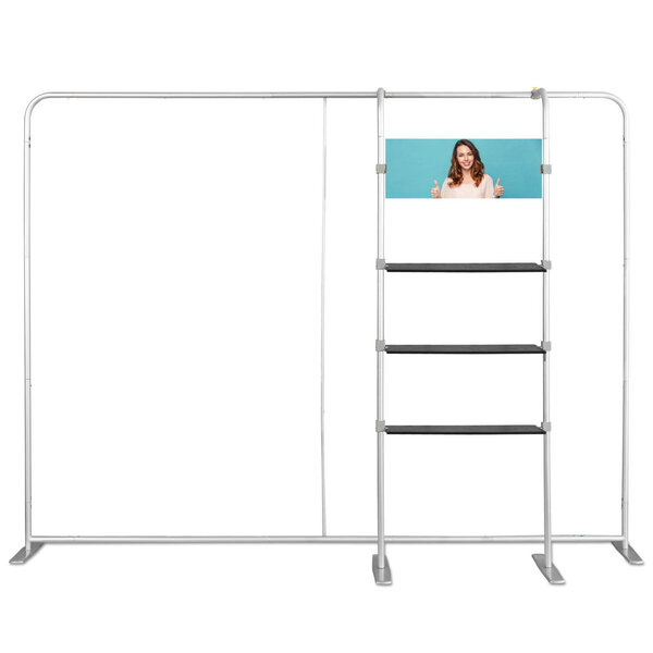 Schappensysteem | Luxus ATLANTIS Beurswanden | 3 Vlakke Schappen + Infopaneel | 750x310x2250(h)mm