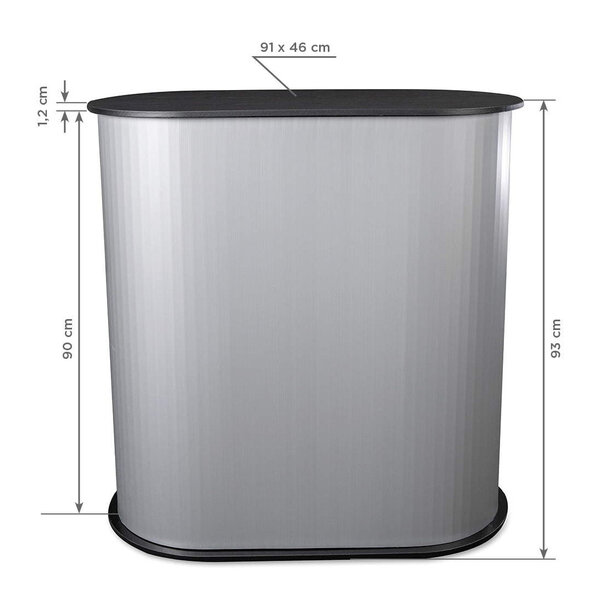 Counter | PROMO | Demonteerbaar | Voor-/Zijkanten Beprintbaar | Interne Schappen | Incl. Draagtas | 910x460x930(h)mm