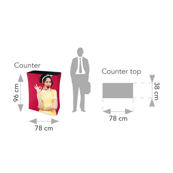 Counter | PRESTON | Demonteerbaar | Rondom Beprintbaar | Incl. Draagtas | 780x380x960(h)mm