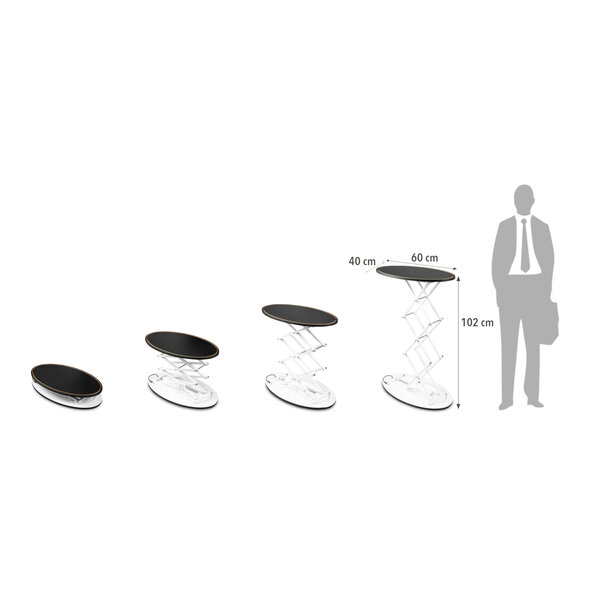 Counter | PRESTON | Inklapbaar (Automatisch) | Rondom Beprintbaar | Incl. Draagtas | 600x400x990(h)mm