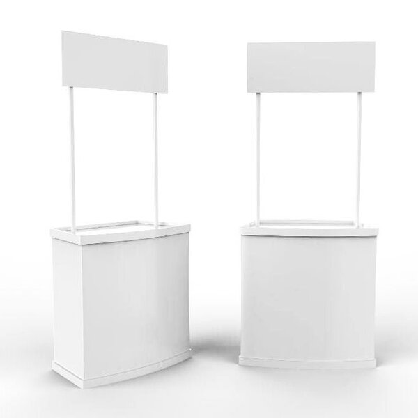 Counter + Banner | TOPPER | Demonteerbaar | Voor-/Zijkanten Beprintbaar | Incl. Draagtas | 810x470x2050(h)mm