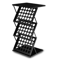 Luxus Folderstandaard + Counter | DALLAS | Staal | Zwart | Opvouwbaar | Enkelzijdig | 3x A3 | Incl. Draagtas | 510x370x1010(h)mm