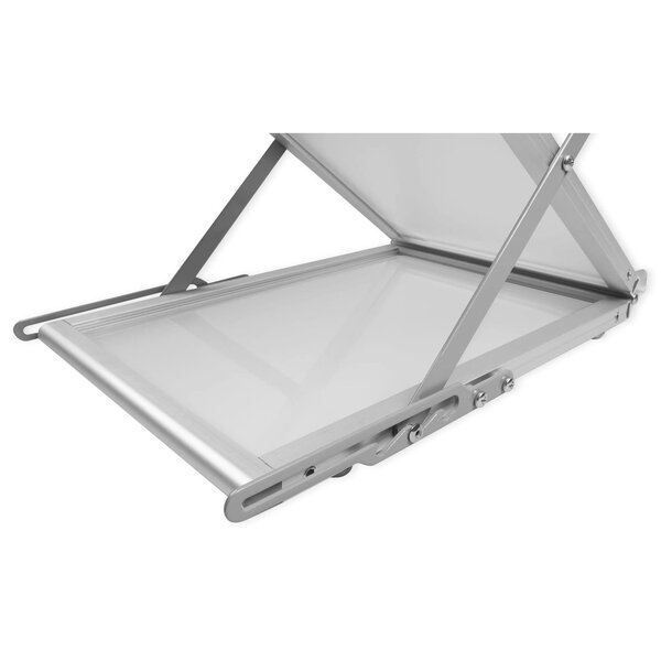 Folderstandaard | MONTANA | Staal/Aluminium | Zilvergrijs | Opvouwbaar | Dubbelzijdig | 6x A4 | Incl. Koffer | 250x350x1460(h)mm