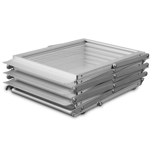 Folderstandaard | MONTANA | Staal/Aluminium | Zilvergrijs | Opvouwbaar | Dubbelzijdig | 6x A4 | Incl. Koffer | 250x350x1460(h)mm