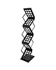Luxus Folderstandaard | ATLANTA | Staal | Zwart | Opvouwbaar | Dubbelzijdig | 6x A4 | Incl. Draagtas | 280x370x1430(h)mm 