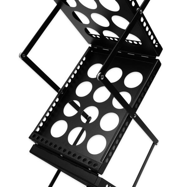 Folderstandaard | ATLANTA | Staal | Zwart | Opvouwbaar | Dubbelzijdig | 6x A4 | Incl. Draagtas | 280x370x1430(h)mm