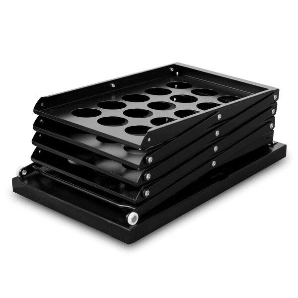 Folderstandaard | BOSTON | Staal | Zwart | Opvouwbaar | Enkelzijdig | 4x A4 | Incl. Draagtas | 280x390x1370(h)mm