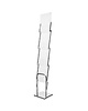 Luxus Folderstandaard | COLUMBIA | Staal/Plexiglas | Verchroomd | Opvouwbaar | Enkelzijdig | 4x A4 | Incl. Rugtas | 260x270x1580(h)mm 