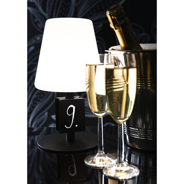 Tafellamp | MICHELLE | Zwart/Wit | Draadloos | Dimbaar LED | Stof-/Waterdicht | Clip-On Krijtbordjes | Ø155x175(h)mm