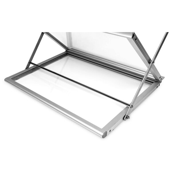 Folderstandaard | MONTANA | Staal/Aluminium | Zilvergrijs | Opvouwbaar | Dubbelzijdig | 6x A3 | Incl. Draagtas | 465x370x1480(h)mm