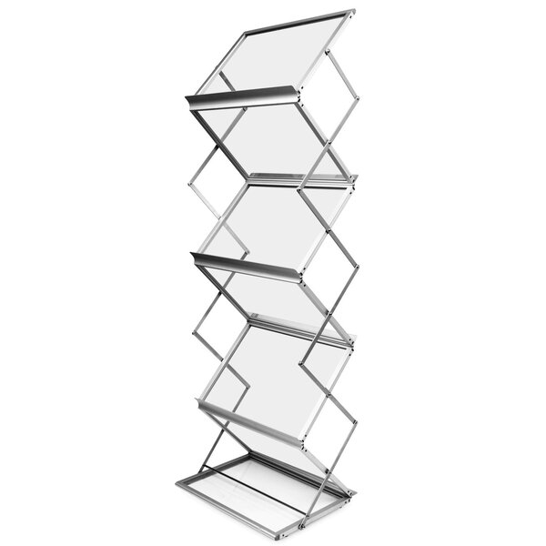 Folderstandaard | MONTANA | Staal/Aluminium | Inklapbaar | Dubbelzijdig | 6x A3 | Incl. Koffer | 465x370x1480(h)mm