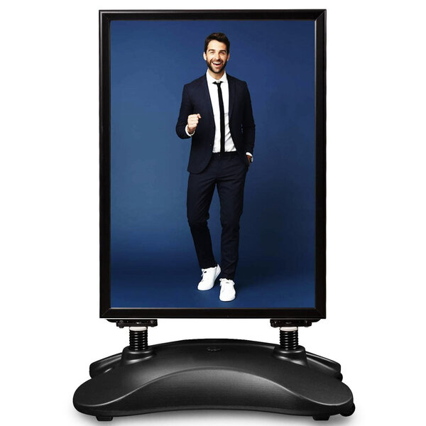 Stoepbord | HAMPTON | Zwart | Kliklijst (B2) | Windbestendig + Verrijdbaar