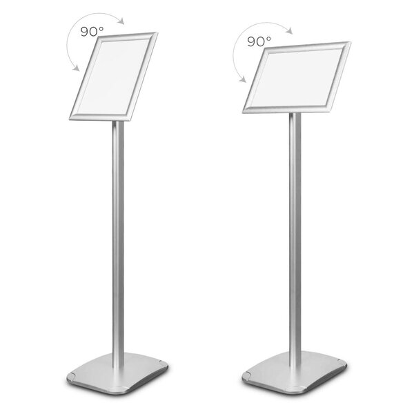 Menustandaard | STANDARD | Aluminium | Kliklijst (A4) | Kantelbaar | 240x330x1160(h)mm
