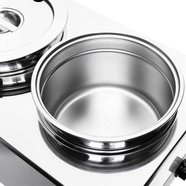 Hotpot Bain-Marie | Elektrisch | 2x 5.2L | 30°C/90°C | 1.2kW (230V) | 432x645x327(h)mm