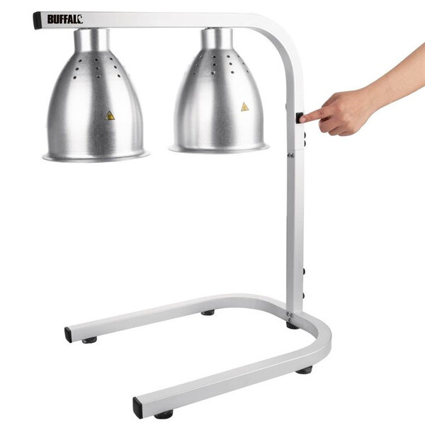 Warmhoudbrug | Aluminium | Hoogte Verstelbaar | Infraroodlampen (2x 250W) | 1/1 GN | 350x430x800(h)mm